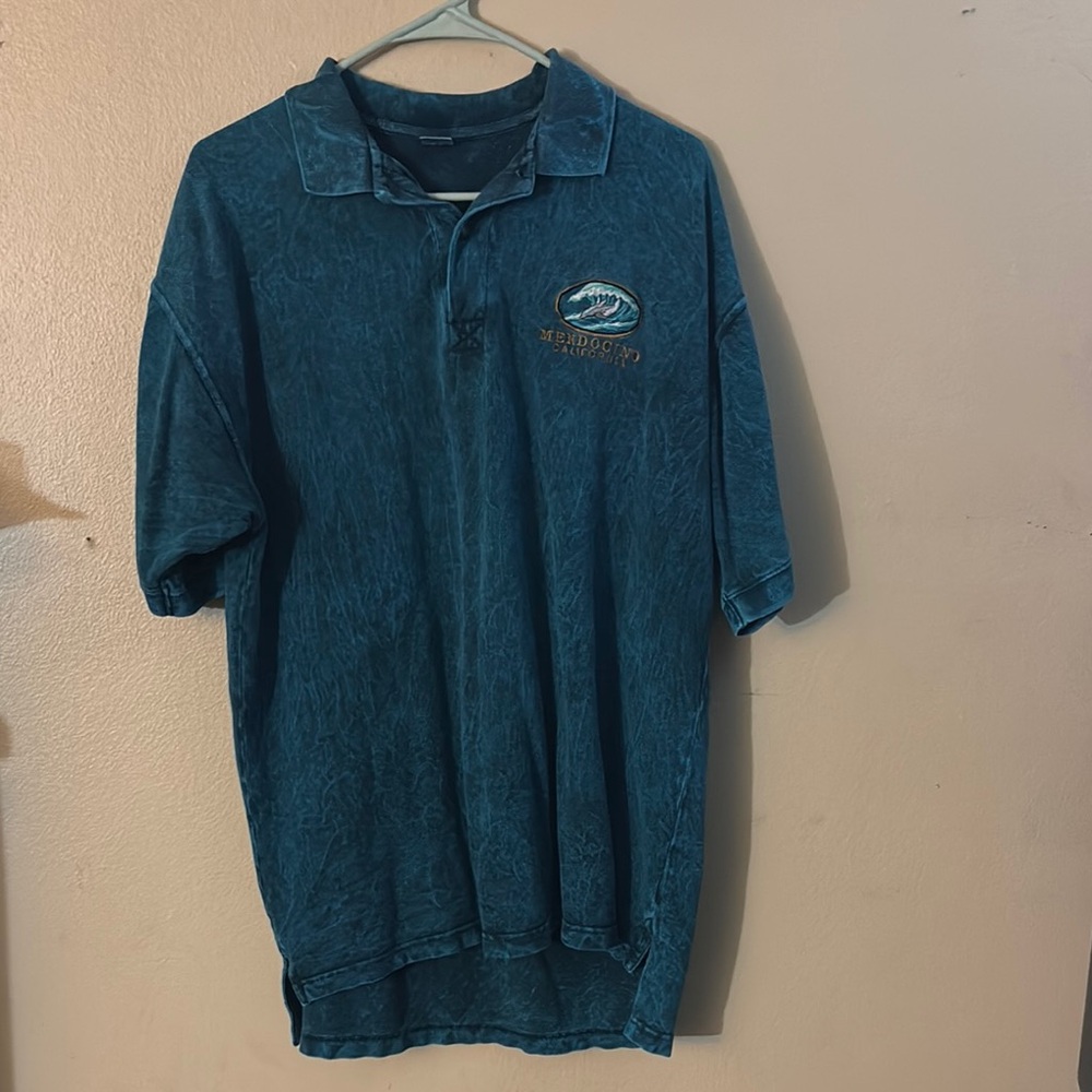 Upper Class AAA Alstyle Apparel Men's Blue Polo Shirt Mendocino California Med